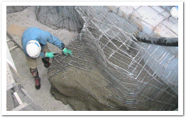擬岩工事の施工過程