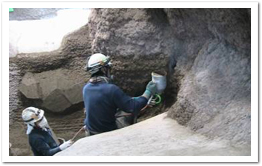 擬岩工事の施工過程